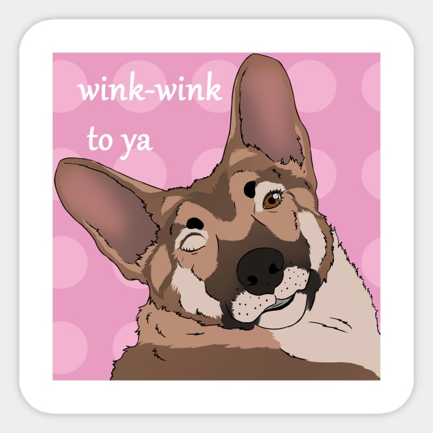 Winky doggy Sticker by Karl_The_Faun